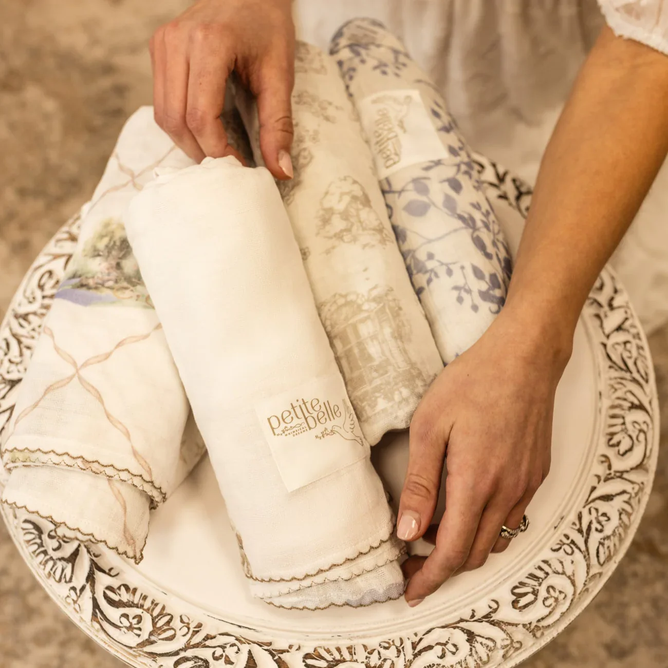 Petite Belle Lafayette Swaddle & Burp Cloth Set - Image 4