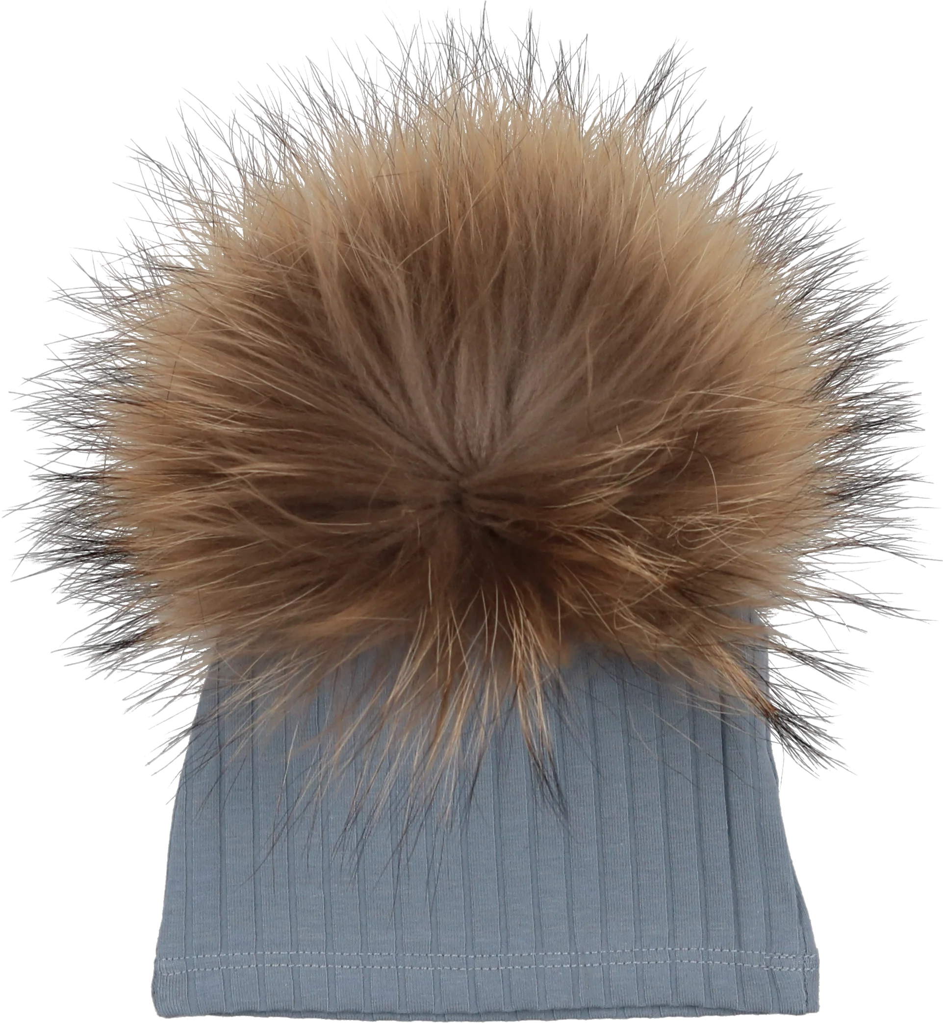 PIPED RIBBED BEANIE WITH POM