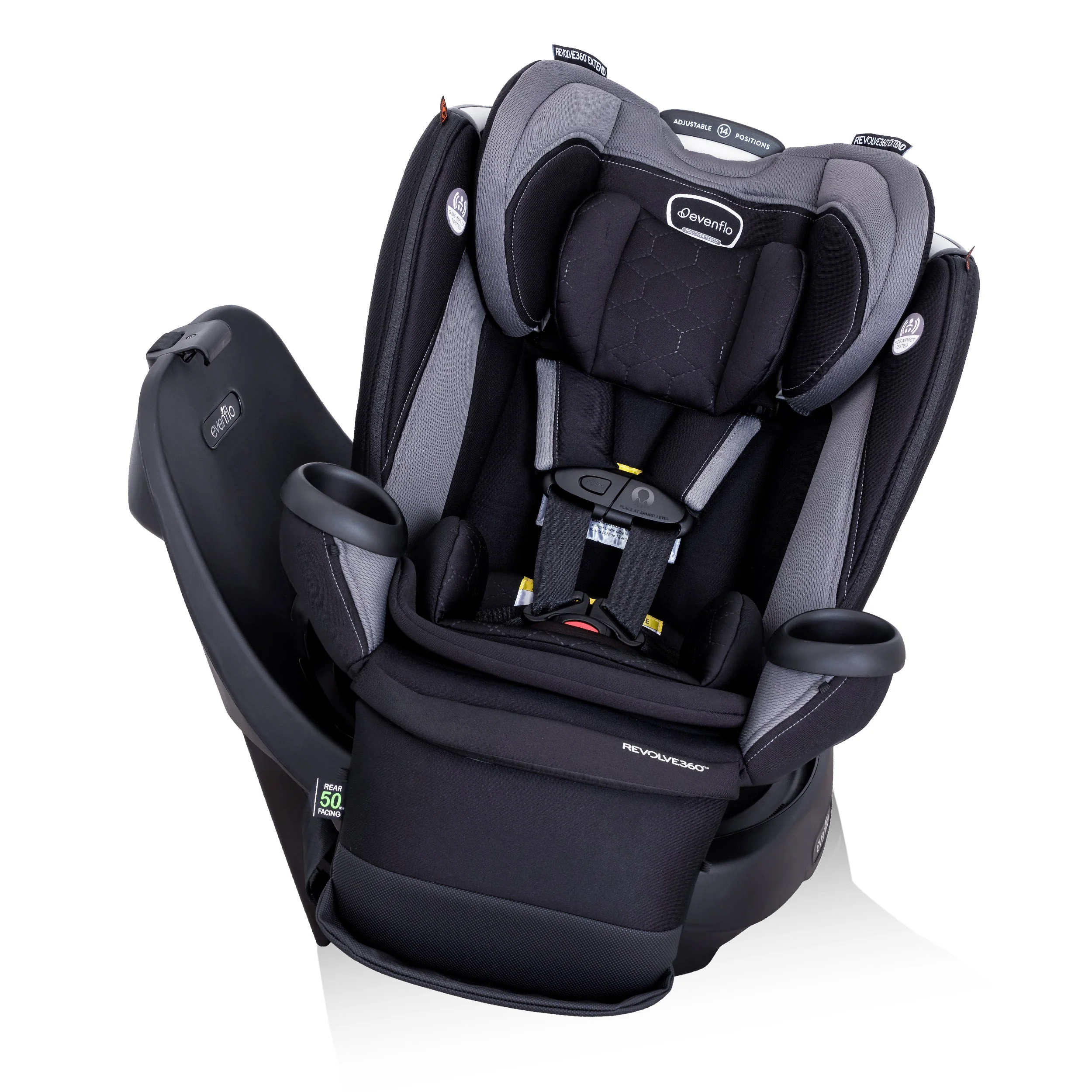 Evenflo Revolve360 Extend Rotational All-in-One Convertible Car Seat with Quick Clean Cover - Image 10