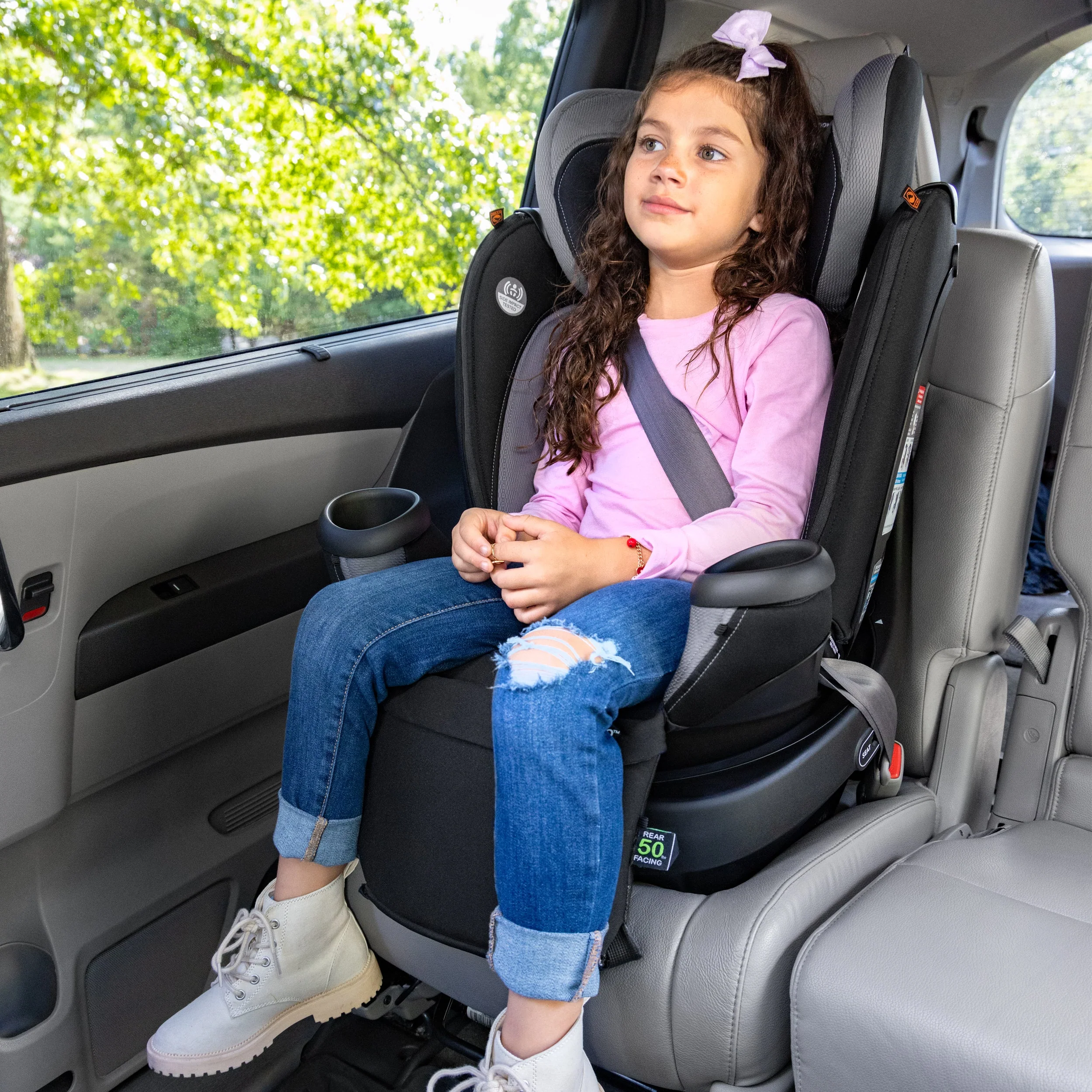Evenflo Revolve360 Extend Rotational All-in-One Convertible Car Seat with Quick Clean Cover - Image 12