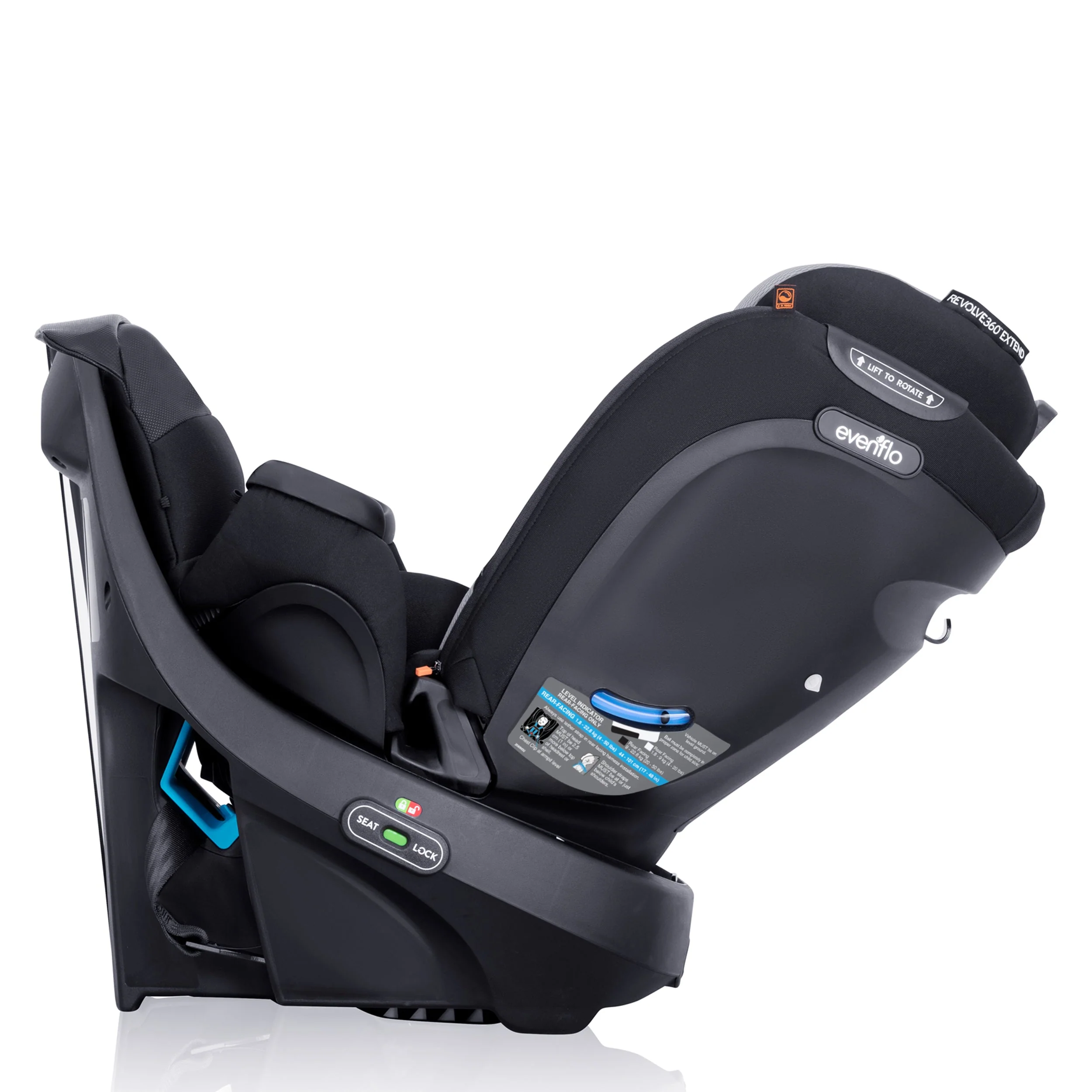Evenflo Revolve360 Extend Rotational All-in-One Convertible Car Seat with Quick Clean Cover - Image 14