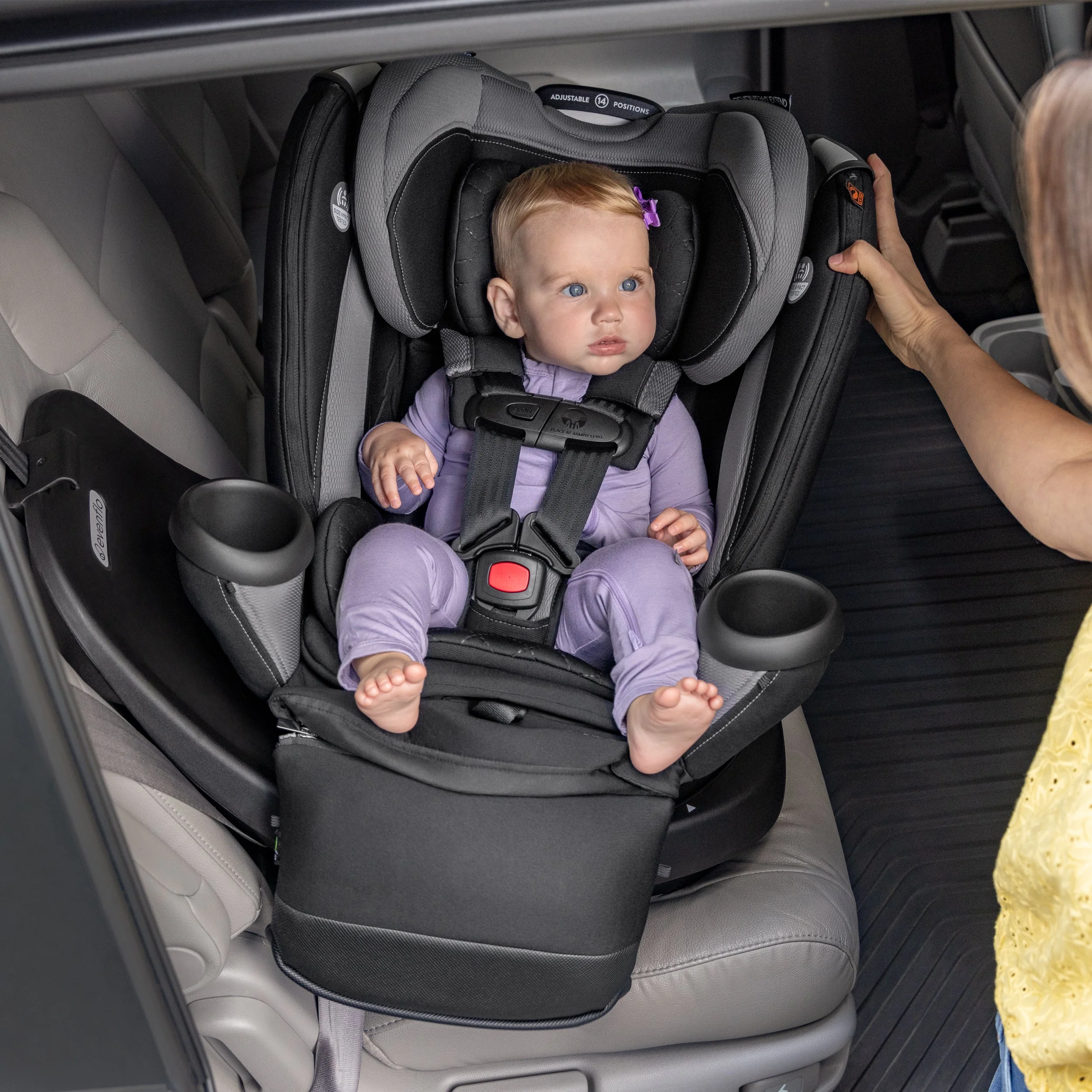 Evenflo Revolve360 Extend Rotational All-in-One Convertible Car Seat with Quick Clean Cover - Image 19