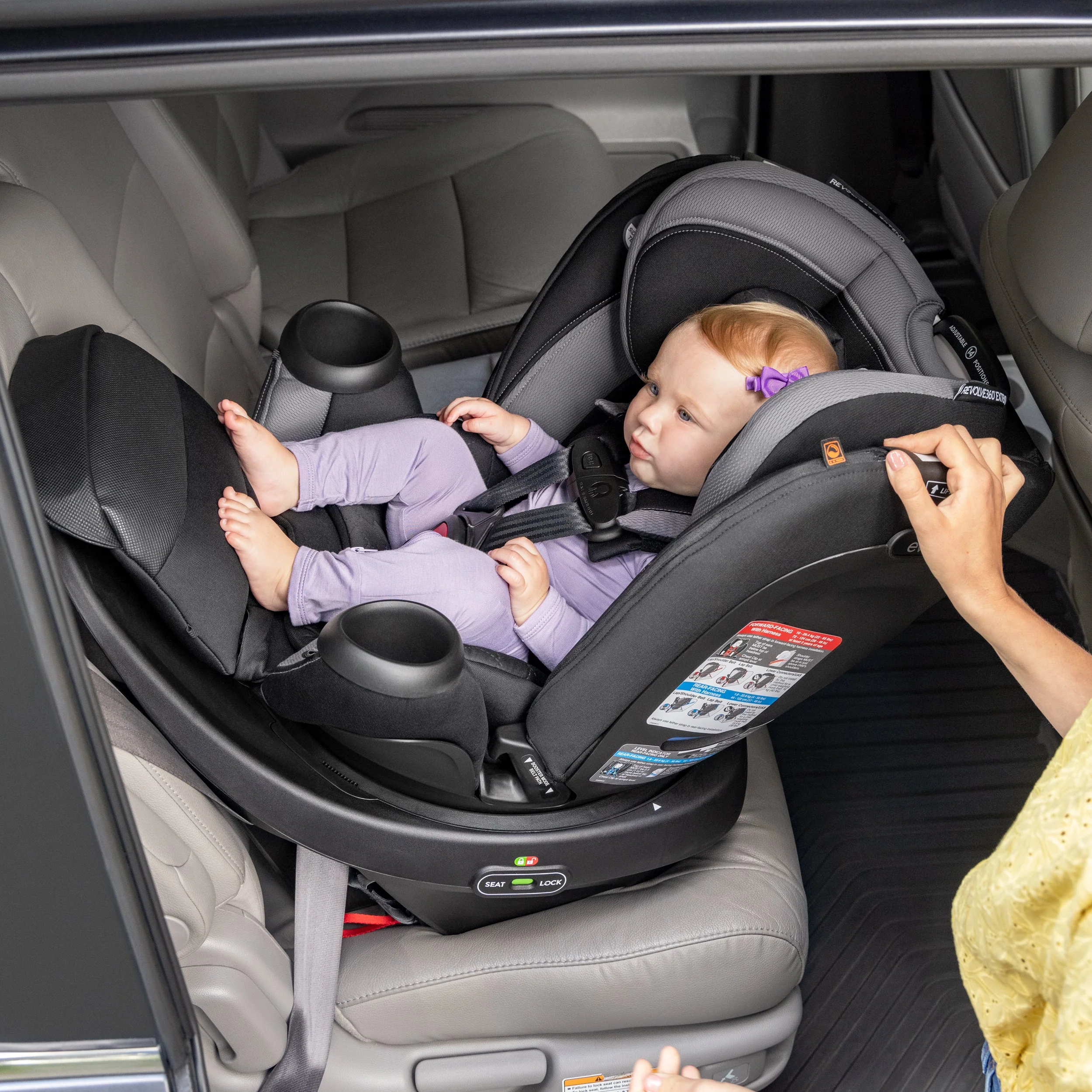 Evenflo Revolve360 Extend Rotational All-in-One Convertible Car Seat with Quick Clean Cover - Image 26