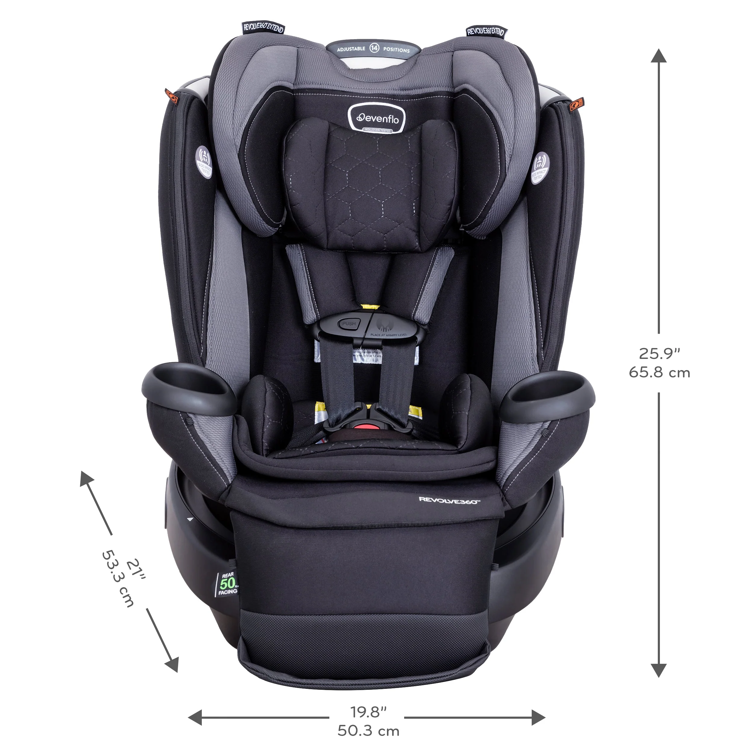 Evenflo Revolve360 Extend Rotational All-in-One Convertible Car Seat with Quick Clean Cover - Image 29