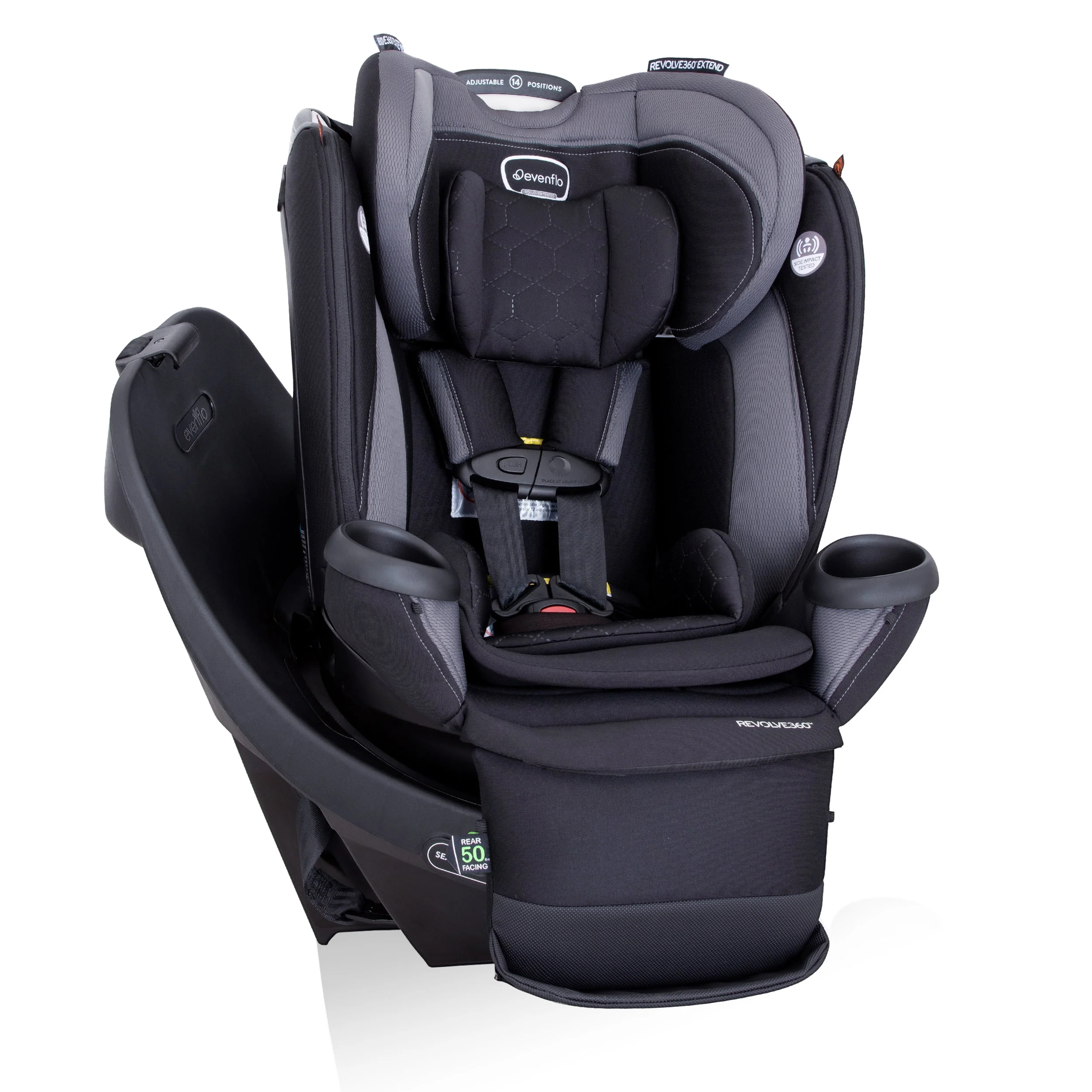 Evenflo Revolve360 Extend Rotational All-in-One Convertible Car Seat with Quick Clean Cover - Image 3