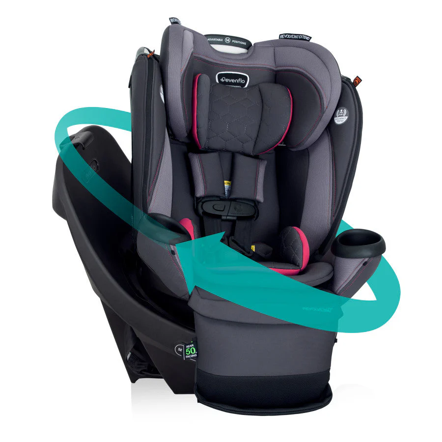 Evenflo Revolve360 Extend Rotational All-in-One Convertible Car Seat with Quick Clean Cover - Image 30