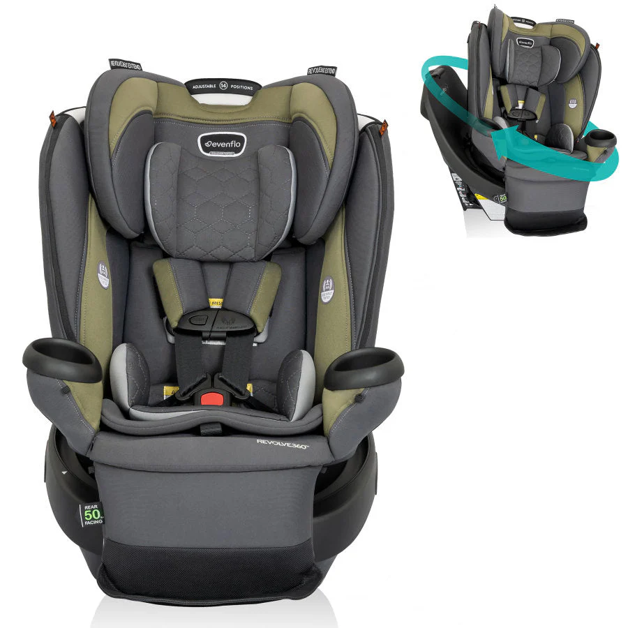 Evenflo Revolve360 Extend Rotational All-in-One Convertible Car Seat with Quick Clean Cover - Image 31