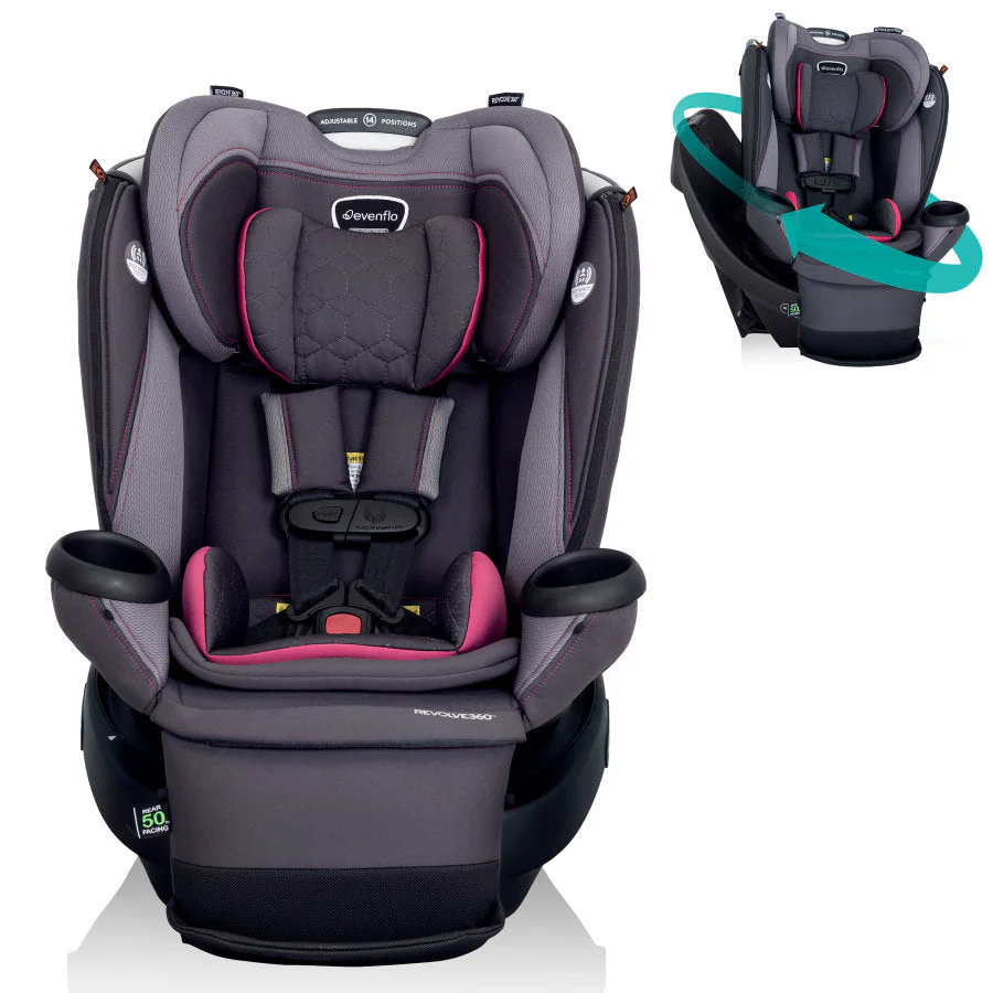 Evenflo Revolve360 Extend Rotational All-in-One Convertible Car Seat with Quick Clean Cover - Image 32