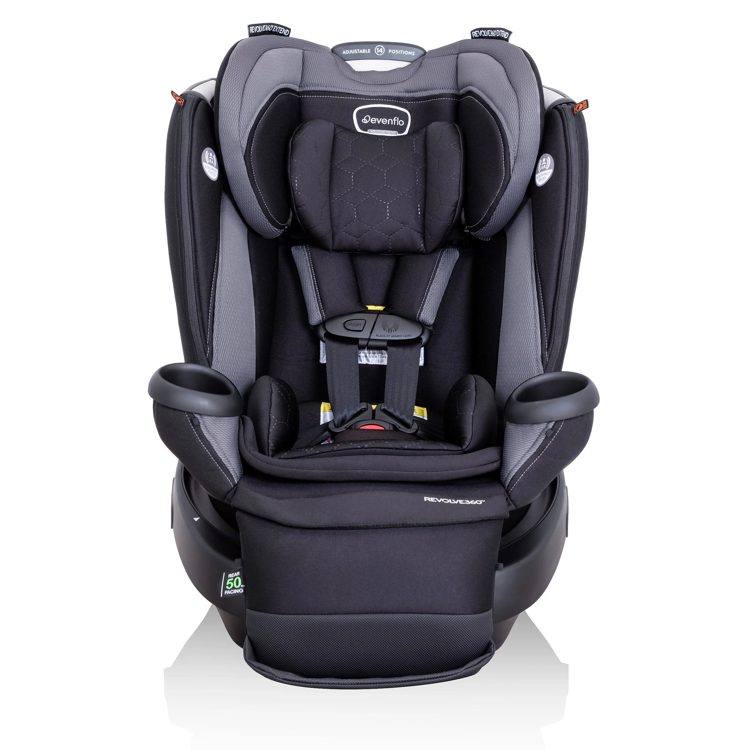 Evenflo Revolve360 Extend Rotational All-in-One Convertible Car Seat with Quick Clean Cover - Image 5