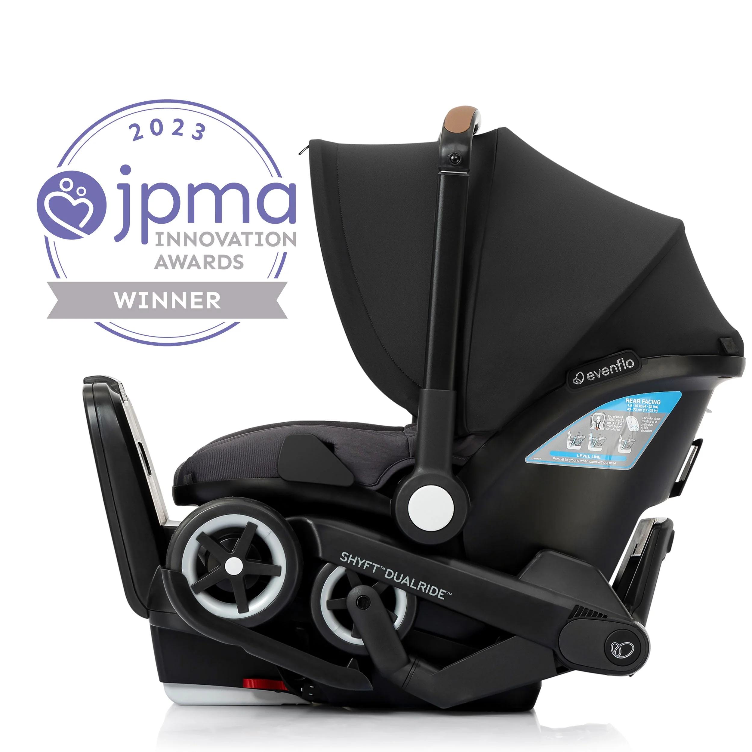 Evenflo Shyft DualRide Infant Car Seat Stroller Combo with Carryall Storage - Image 54