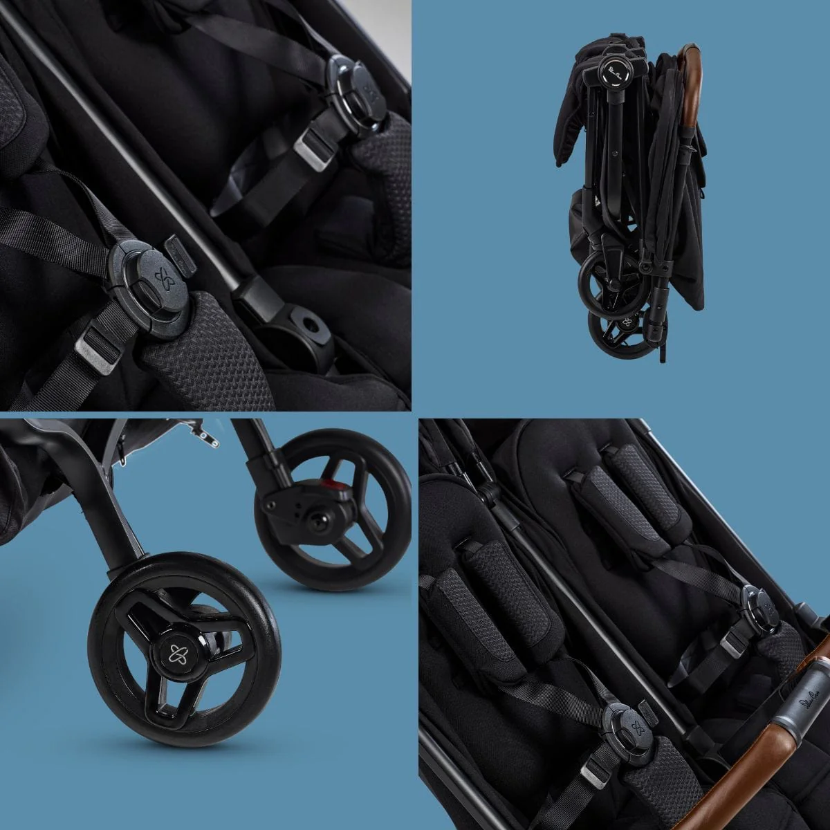 Silver Cross Jet Double Stroller - Black - Image 8