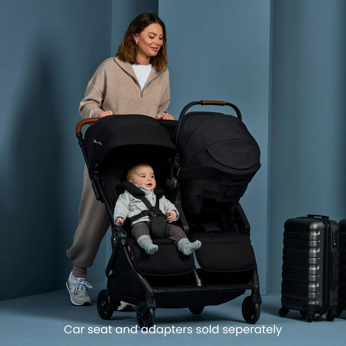 Silver Cross Jet Double Stroller - Black - Image 7