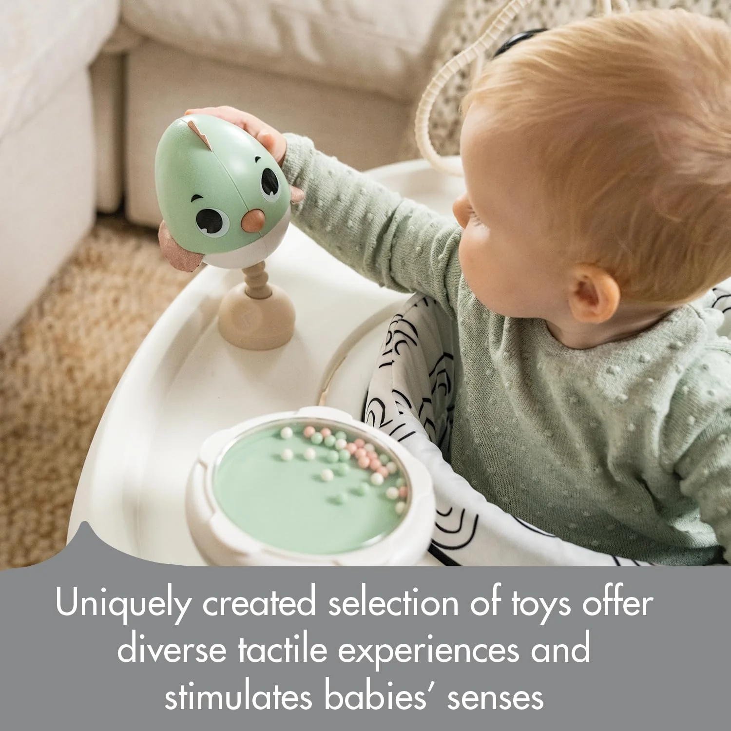 Tiny Love 5 in 1 Here I Grow Stationary Activity Center – Black & White Décor - Image 15