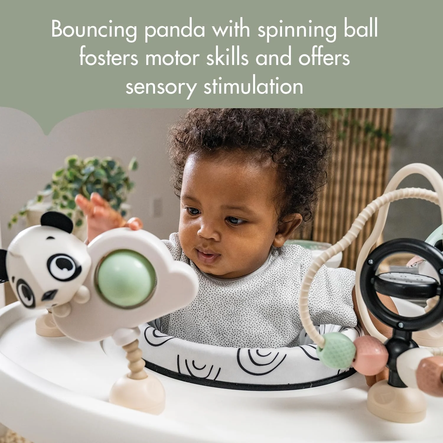 Tiny Love 5 in 1 Here I Grow Stationary Activity Center – Black & White Décor - Image 9