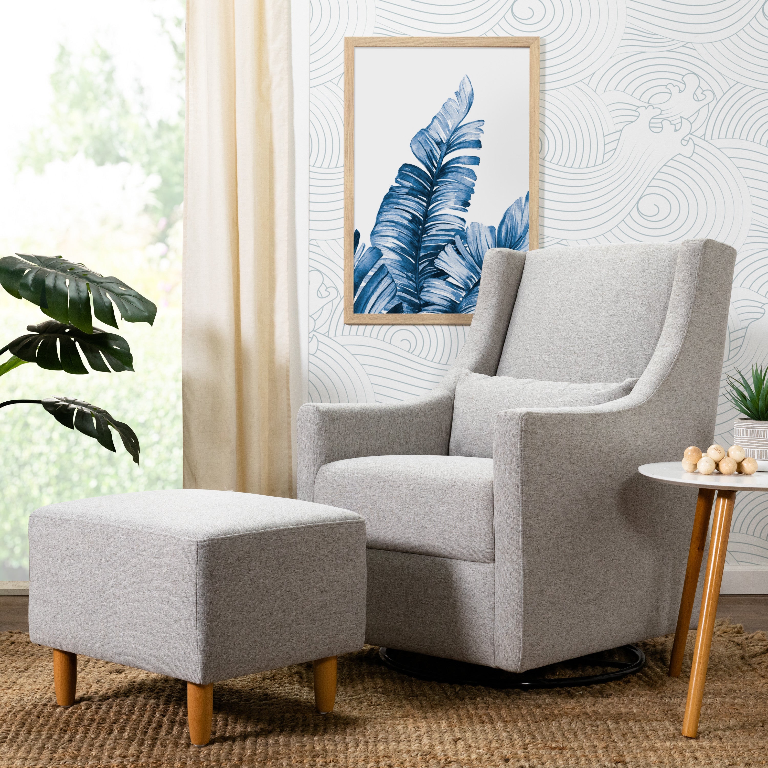 Babyletto Toco Swivel Glider and Ottoman - Performance Fabric - Image 13