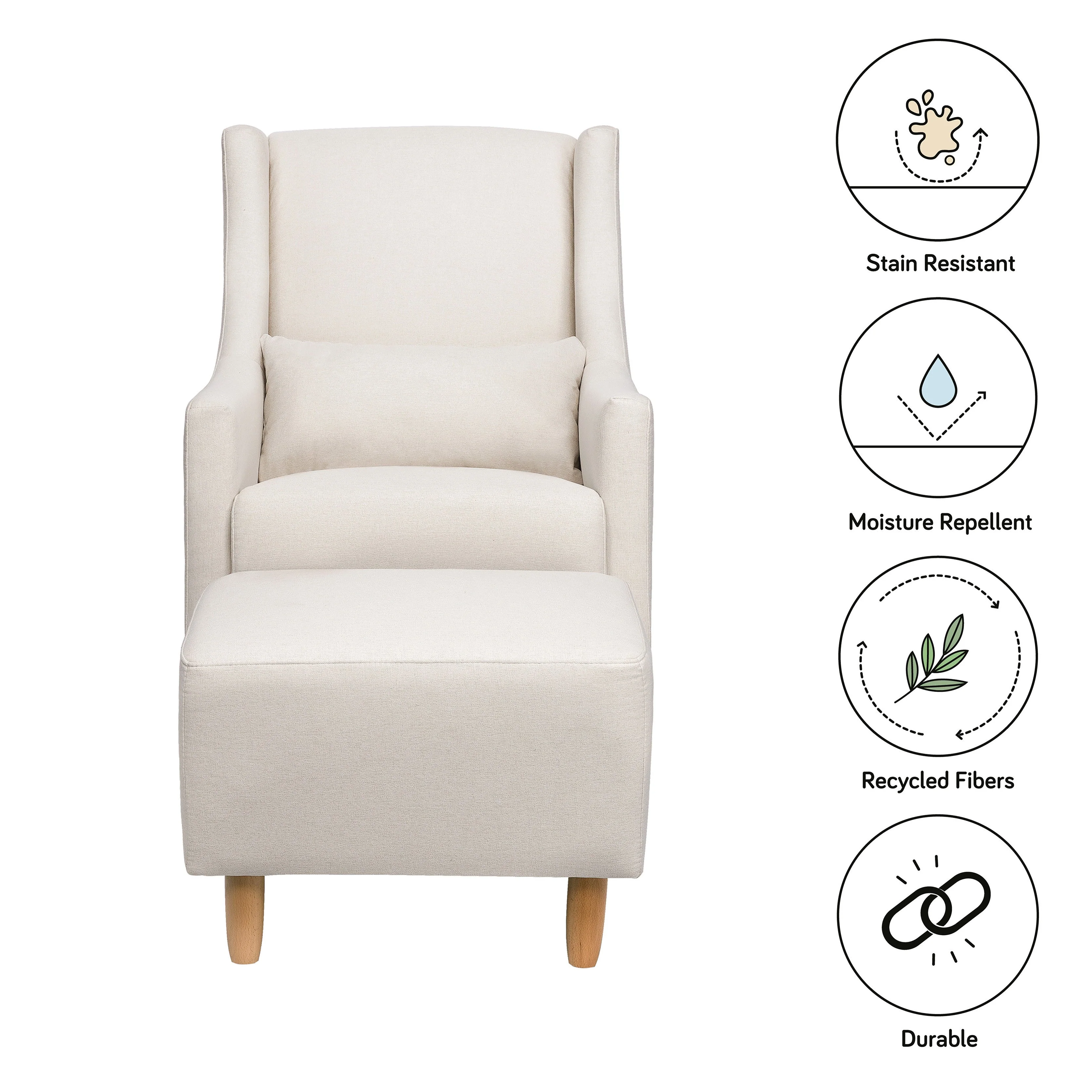 Babyletto Toco Swivel Glider and Ottoman - Performance Fabric - Image 20