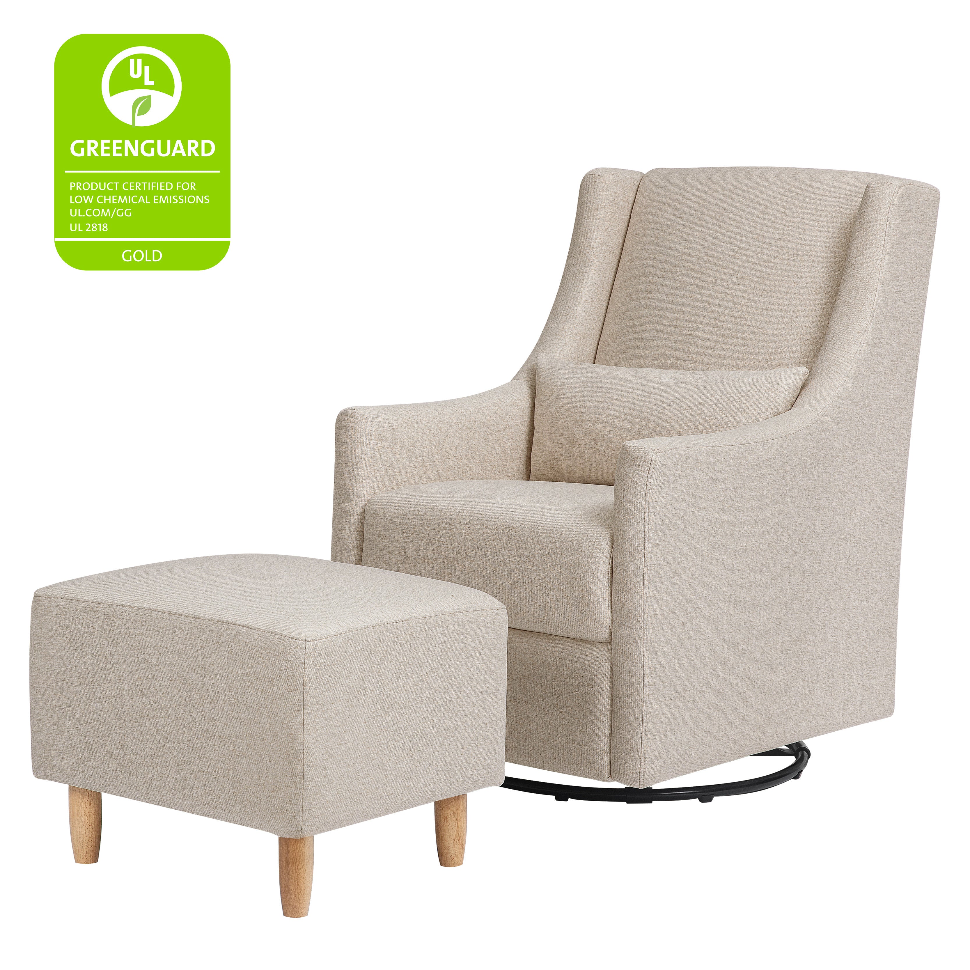 Babyletto Toco Swivel Glider and Ottoman - Performance Fabric - Image 21