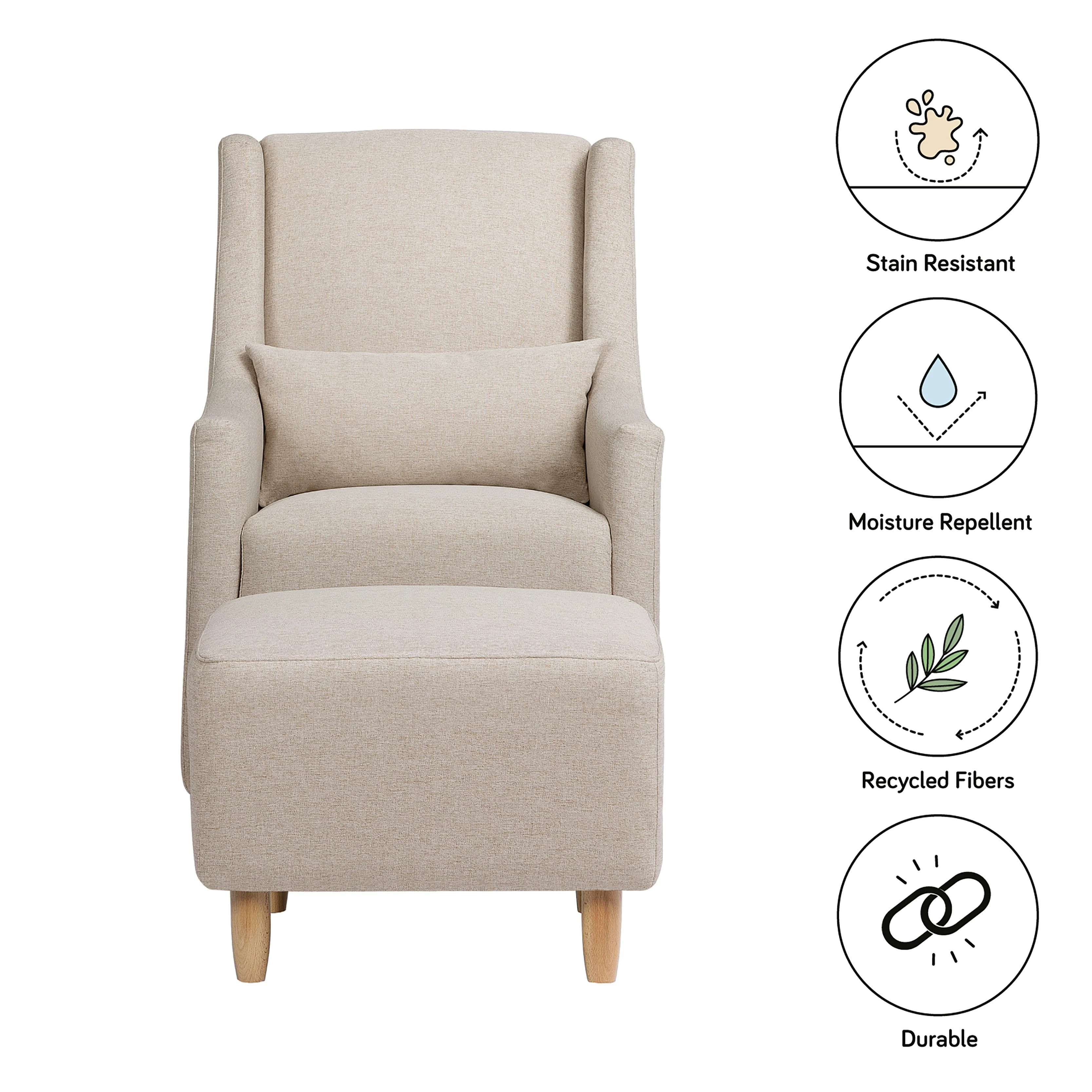 Babyletto Toco Swivel Glider and Ottoman - Performance Fabric - Image 22
