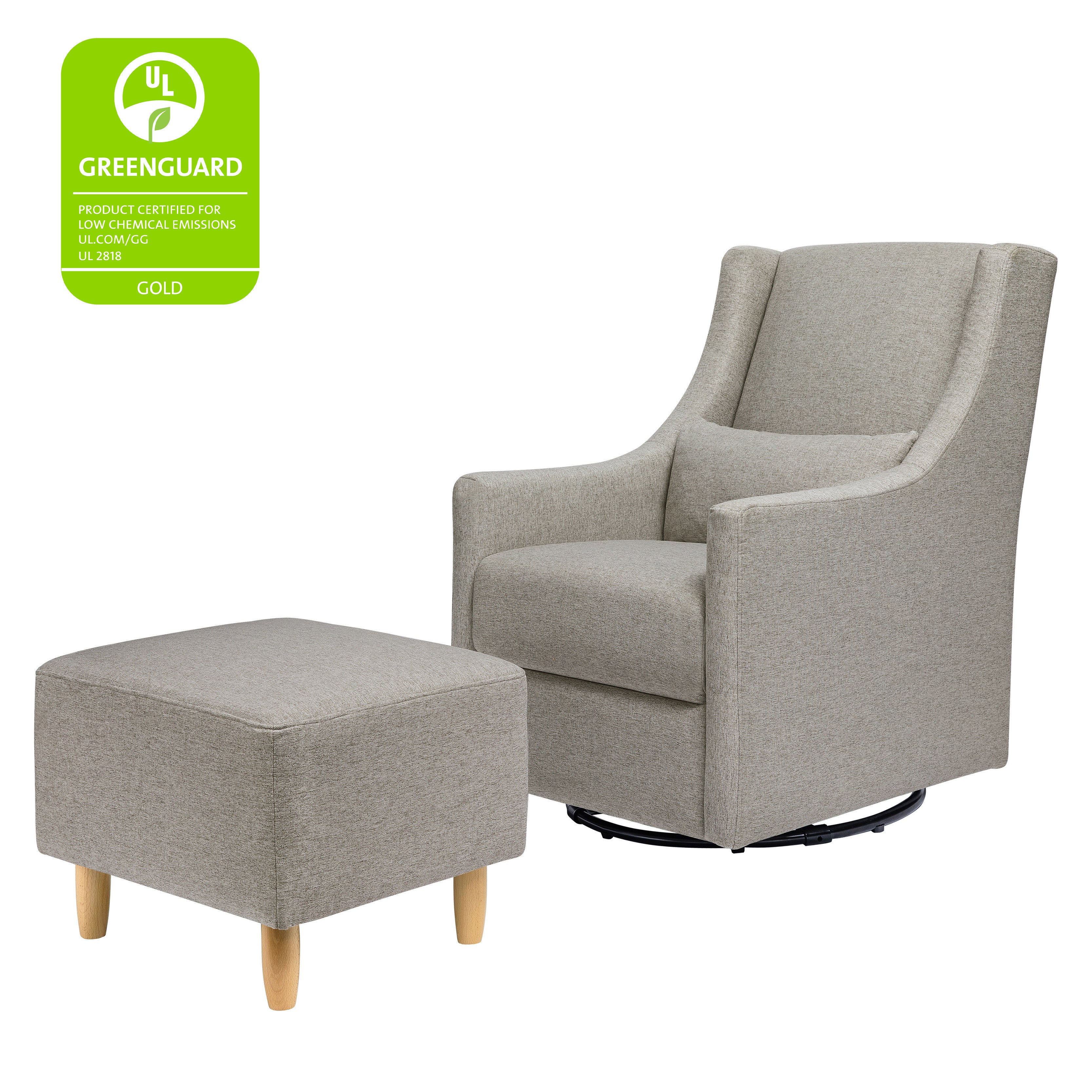Babyletto Toco Swivel Glider and Ottoman - Performance Fabric - Image 9