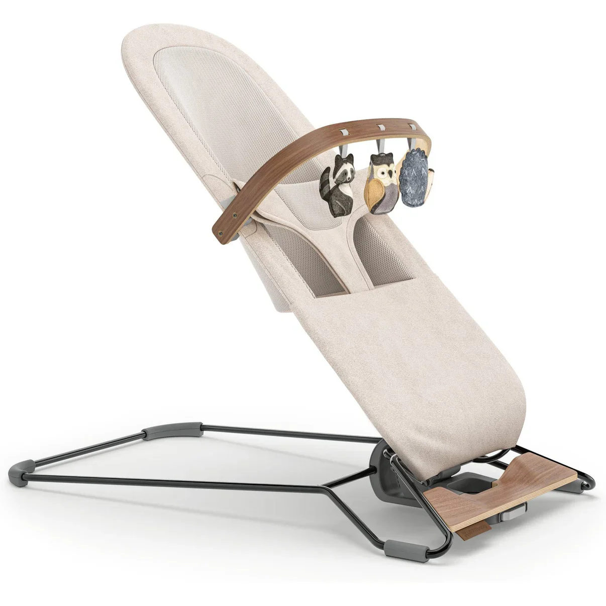 UPPAbaby Mira Bouncer Forest Fun Toy Bar - Grey | Walnut Wood - Image 2