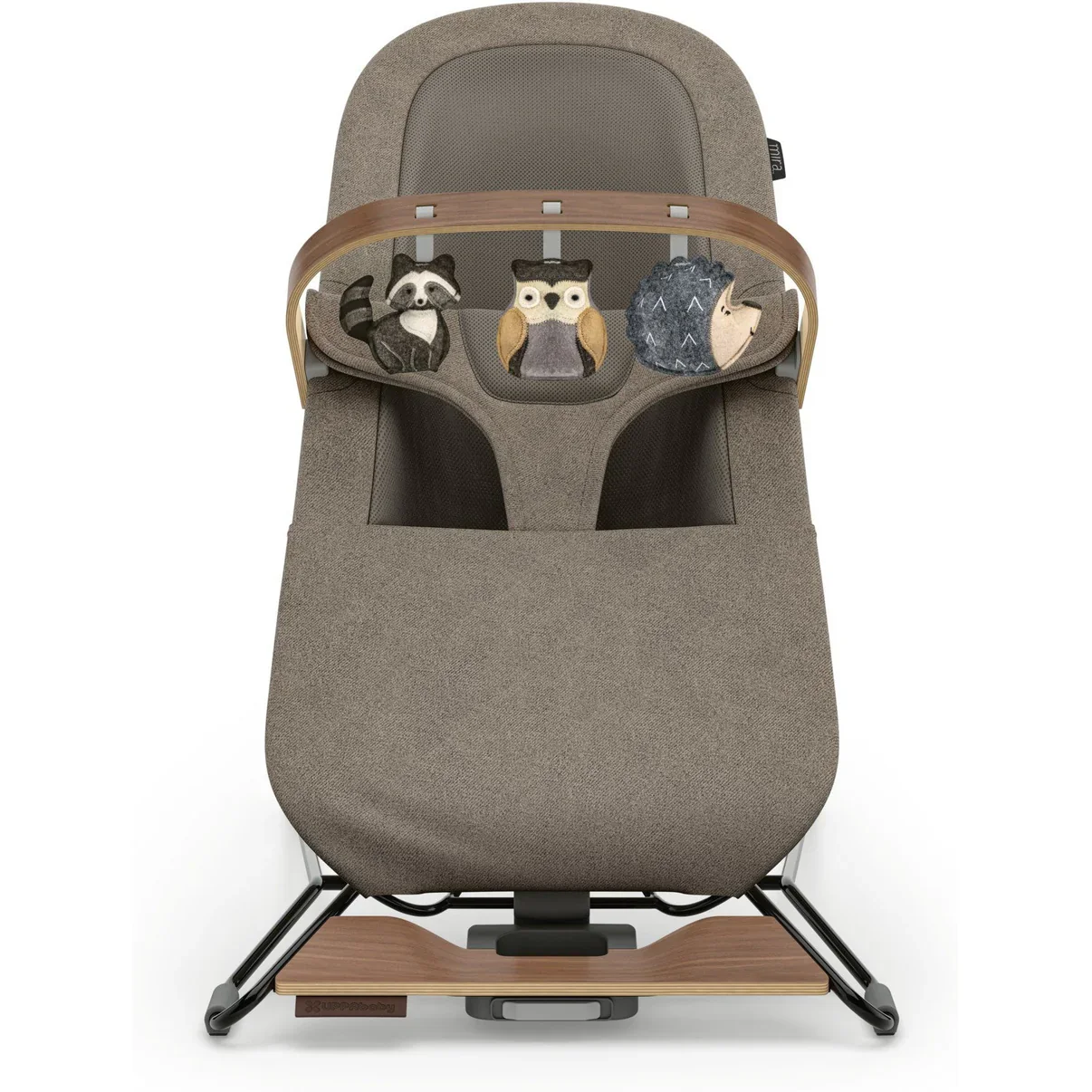 UPPAbaby Mira Bouncer Forest Fun Toy Bar - Grey | Walnut Wood - Image 4
