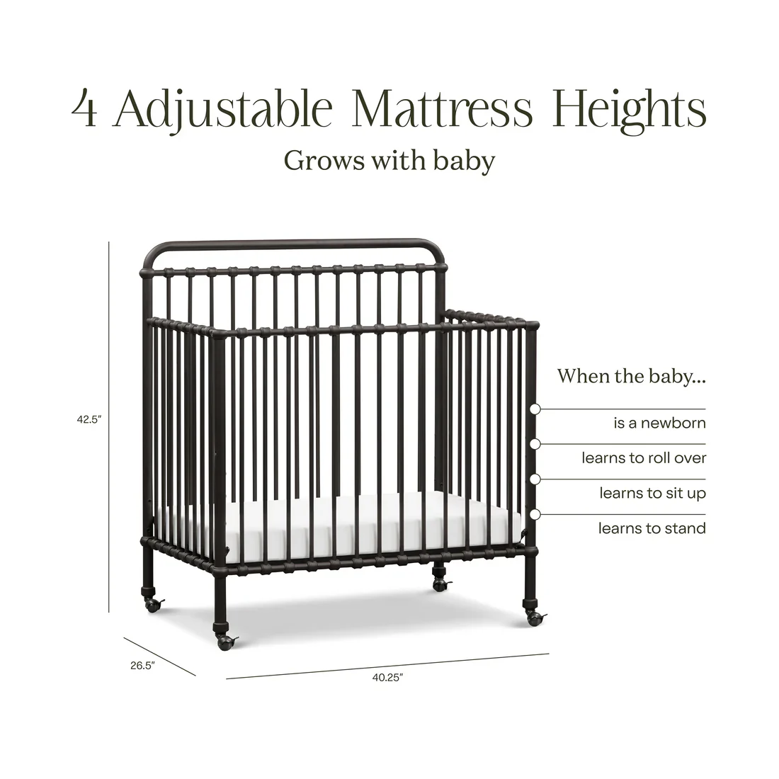 Winston 4 in 1 Convertible Mini Crib - Image 19