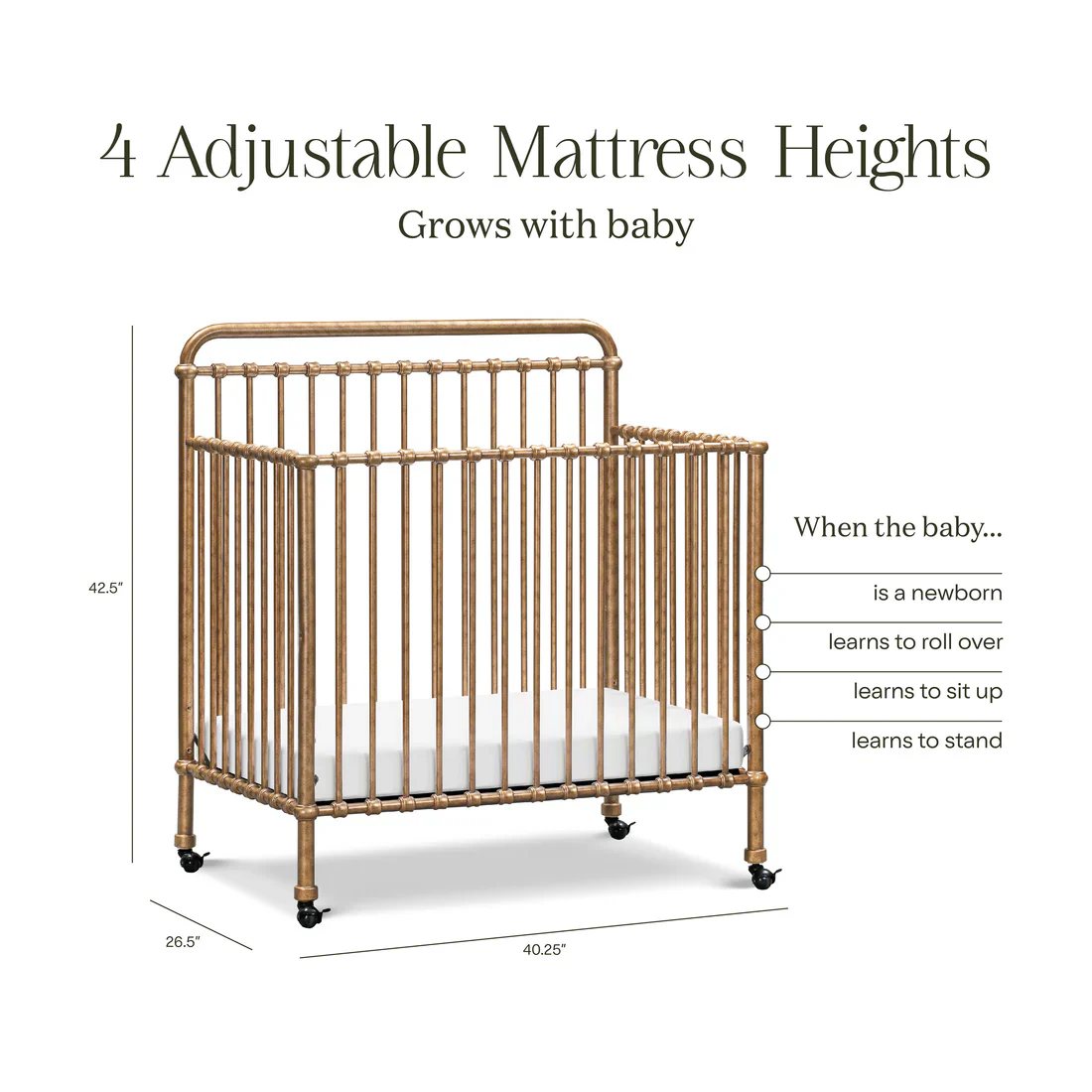 Winston 4 in 1 Convertible Mini Crib - Image 5