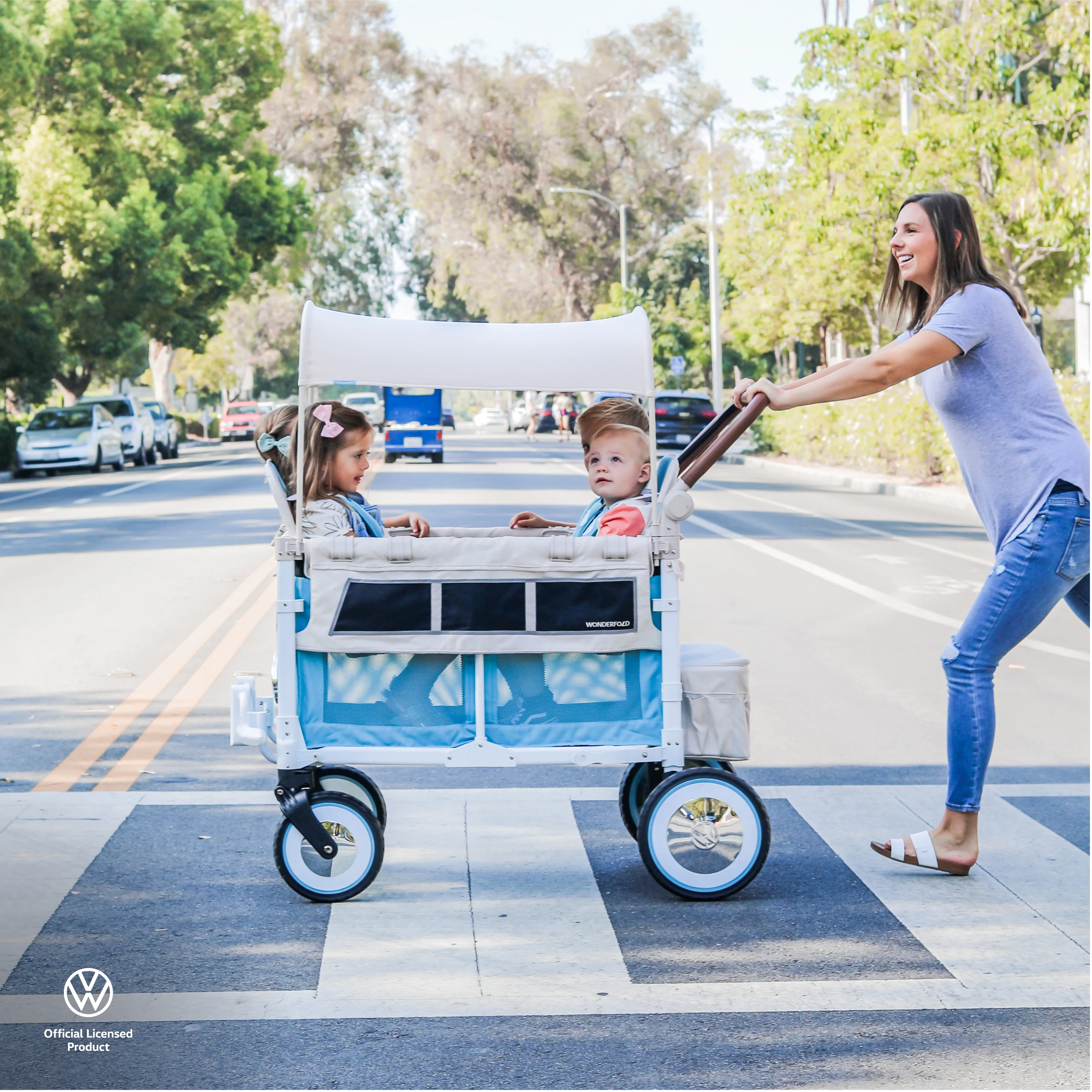 WonderFold Volkswagon Special Edition Quad Stroller Wagon - Image 3