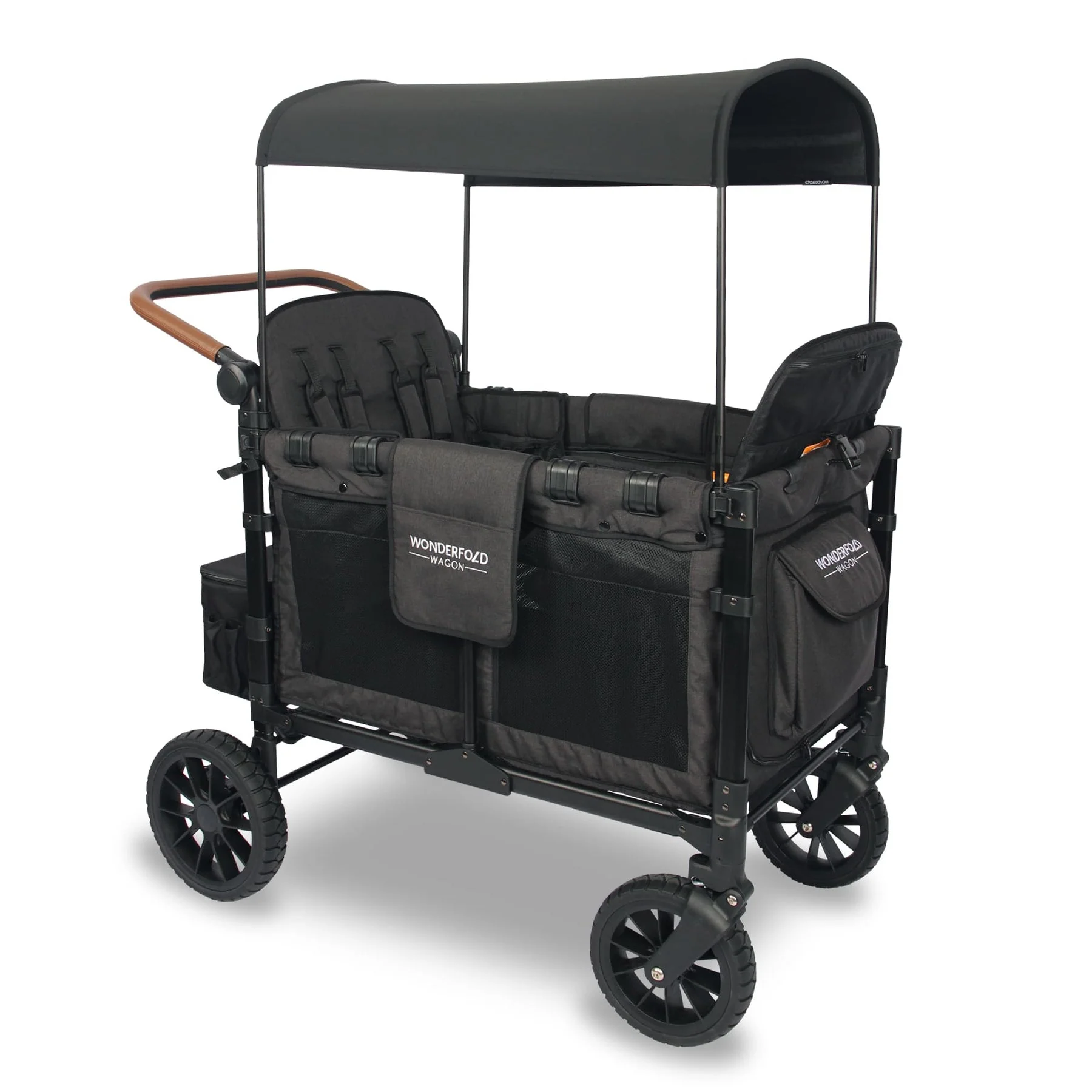 Wonderfold Wagon W4 Luxe Quad Stroller Wagon (4 Seater) - Black - Image 3