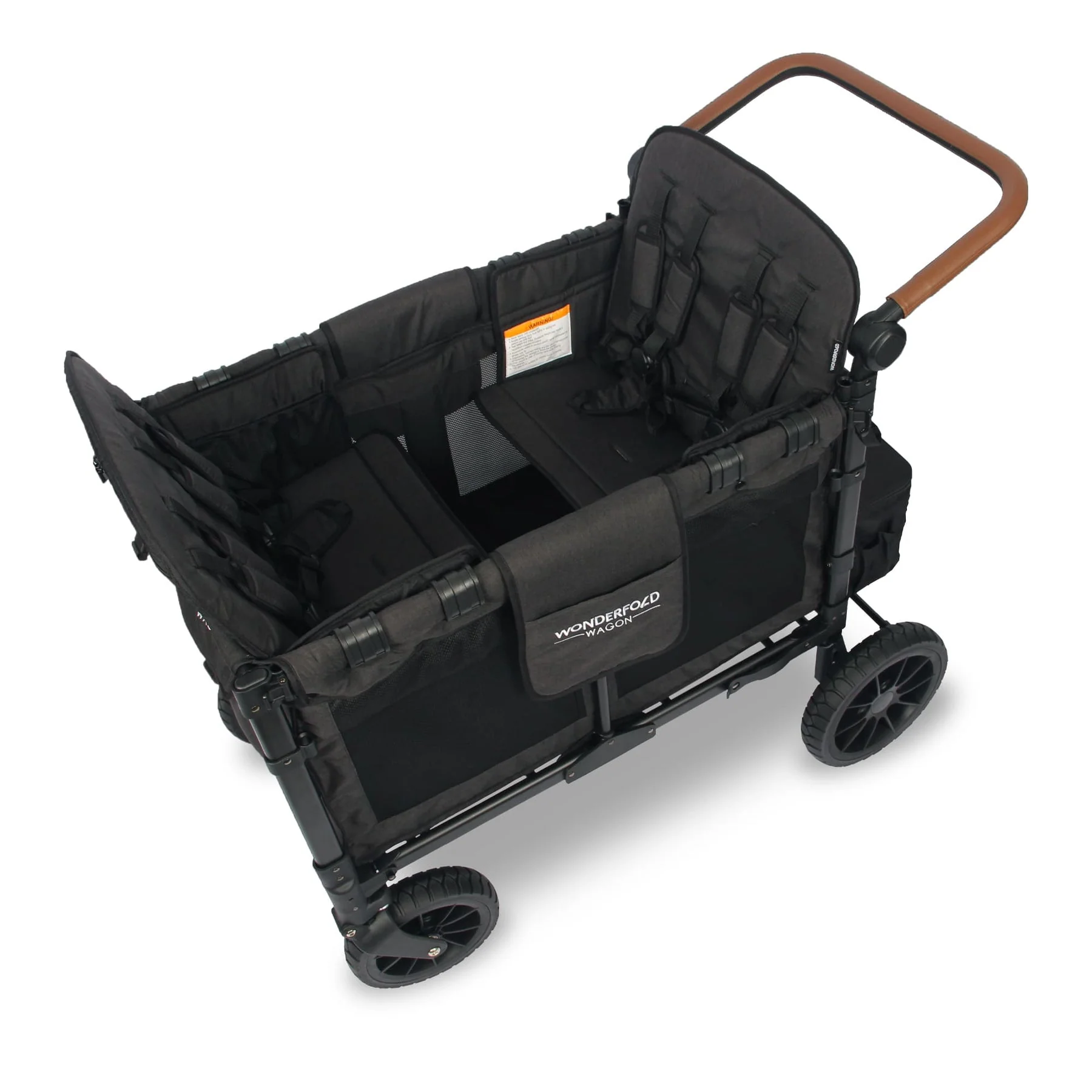 Wonderfold Wagon W4 Luxe Quad Stroller Wagon (4 Seater) - Black - Image 4