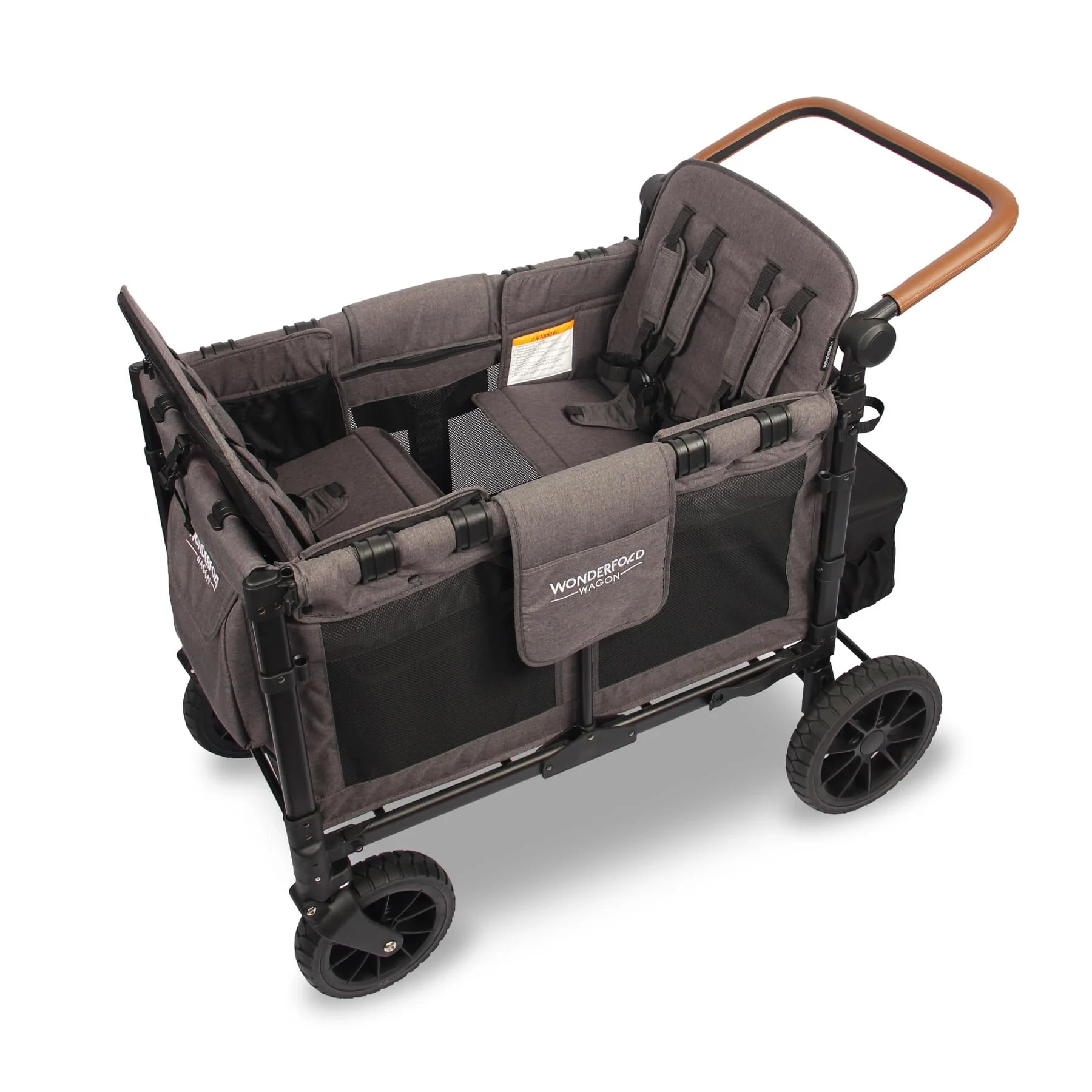 Wonderfold Wagon W4 Luxe Quad Stroller Wagon (4 Seater) - Grey - Image 3