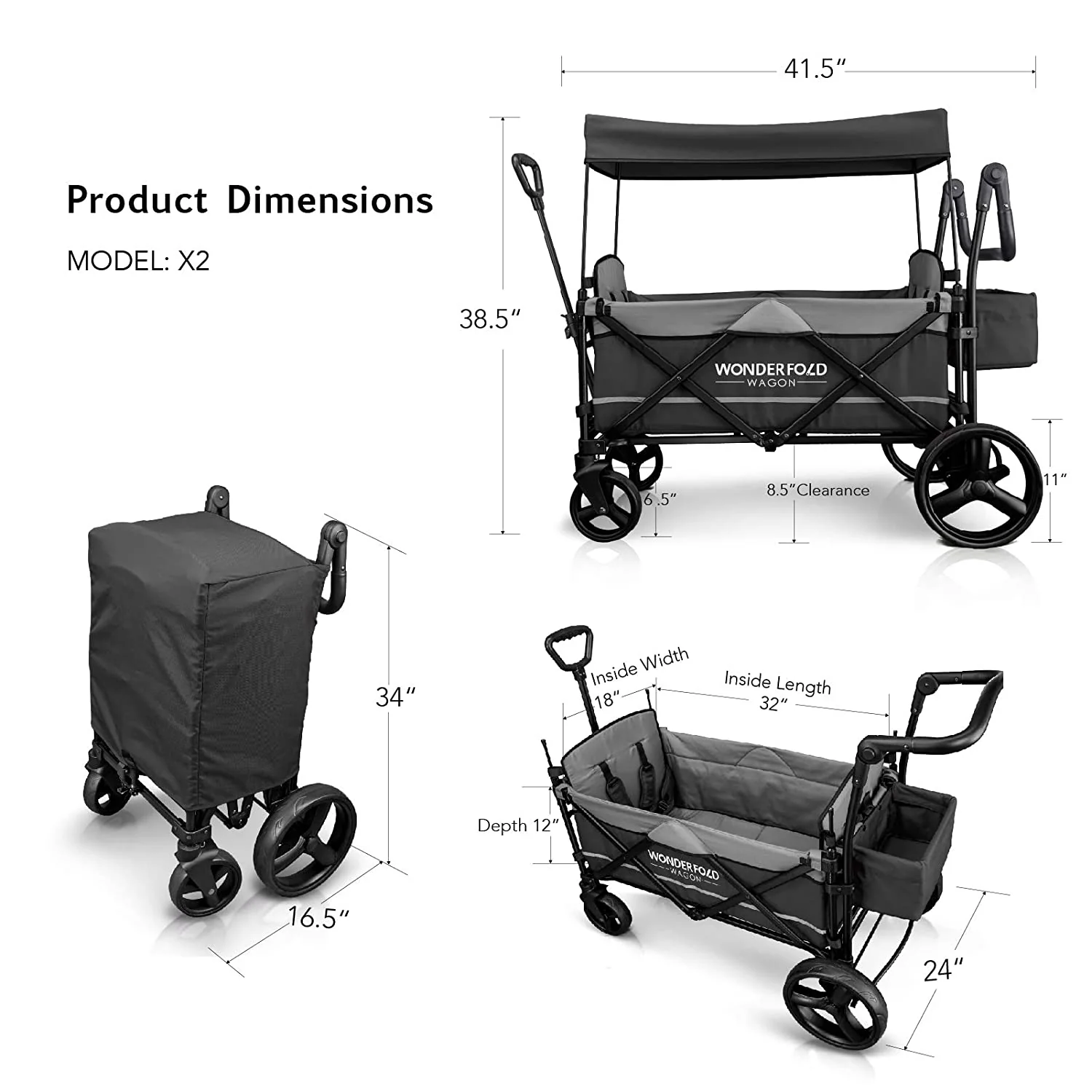 WonderFold Wagon X2 Double Stroller Wagon - Image 11