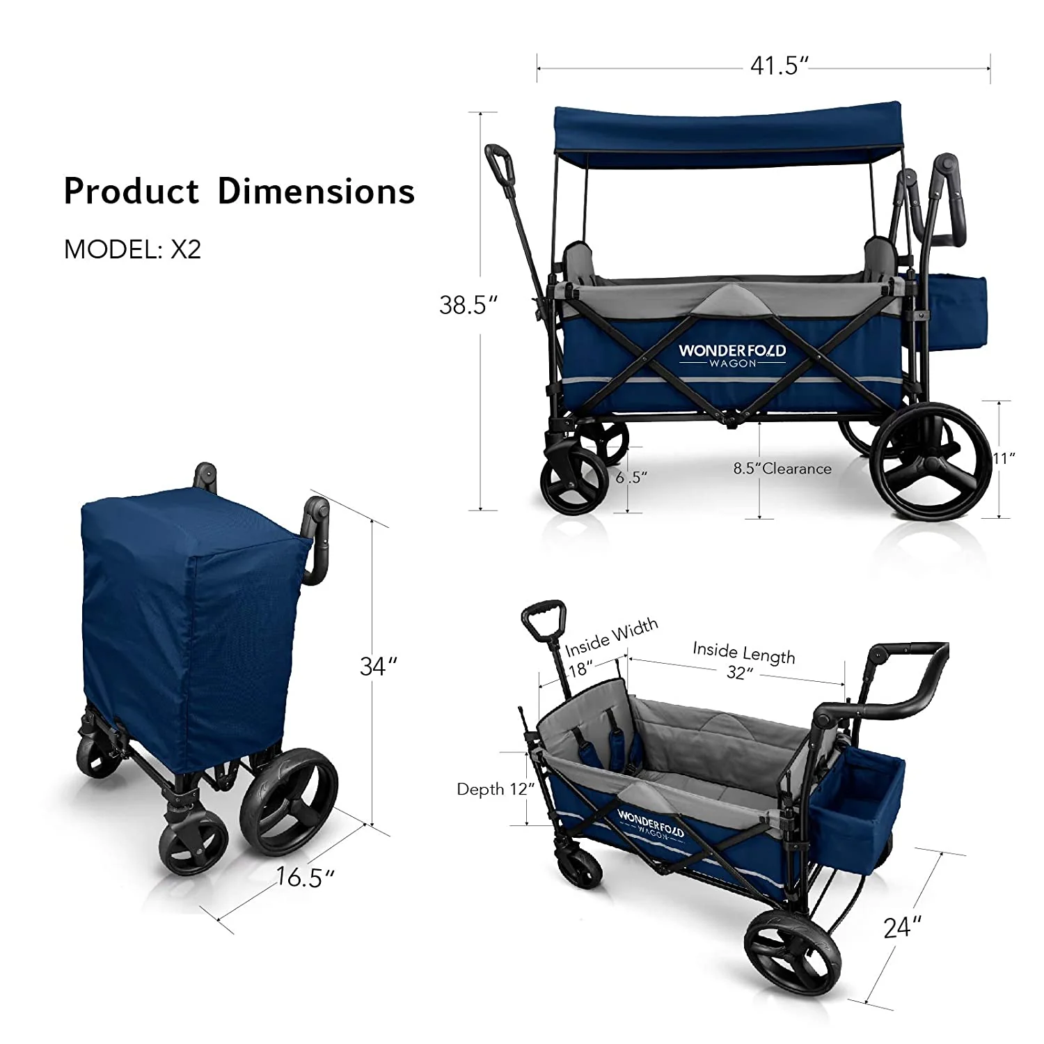WonderFold Wagon X2 Double Stroller Wagon - Image 8